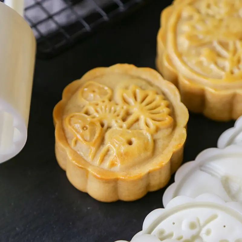 25 г Mooncake бочонок форма с 6 шт цветок штампы Ручной пресс Луна Торт Кондитерские