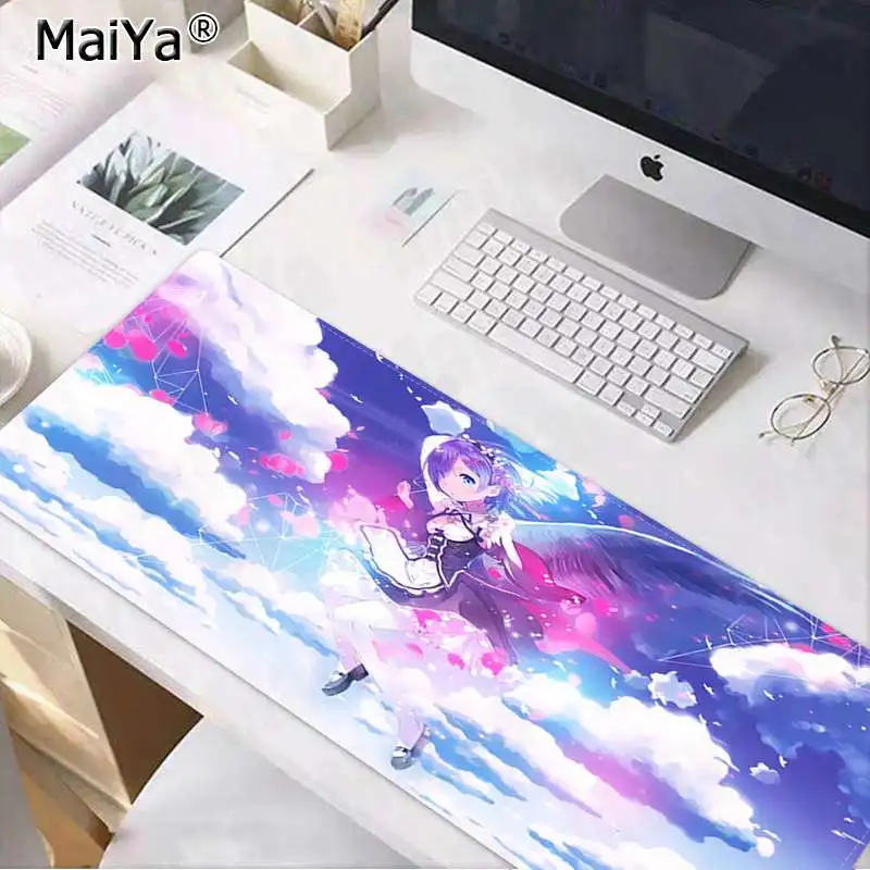Lock Edge 30x80cm Maiya высокое качество Rem Re Zero Аниме девушка DIY дизайн игровой с узором коврик для мыши большой коврик для мыши клавиатуры коврик - Color: Lock Edge 30x80cm