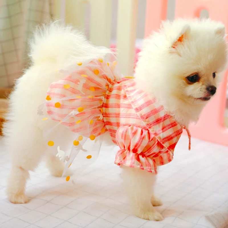 Кружевная юбка для маленьких принцесс милая летняя одежда собак и кошек милых