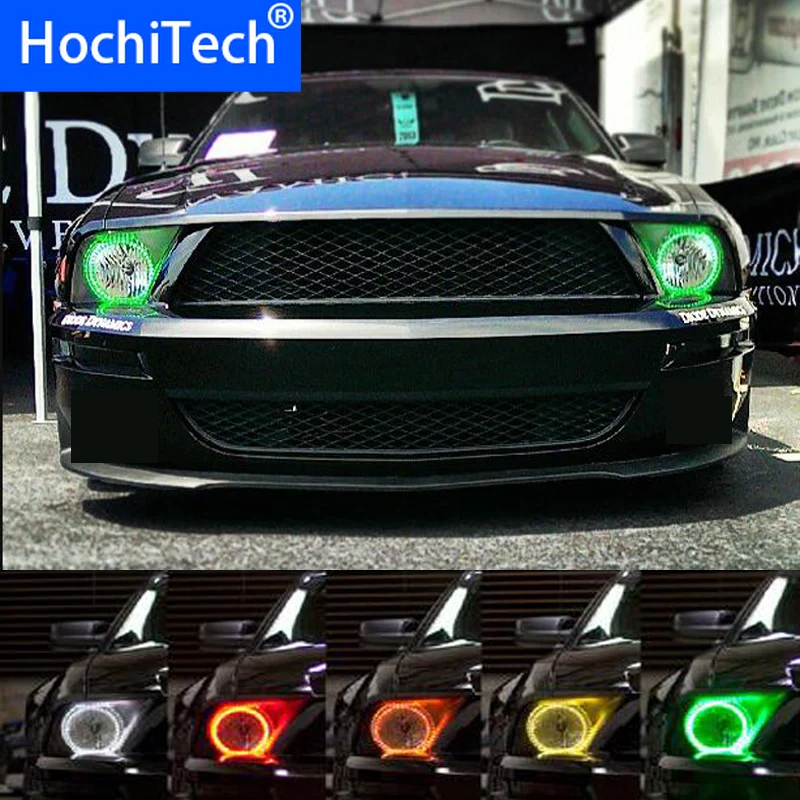 Для Ford Mustang RGB светодиодный Фар halo глаза ангела комплект Тюнинг автомобилей