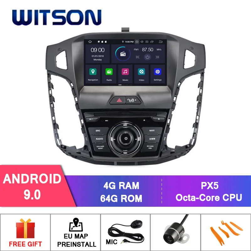 WITSON Android 9,0 Восьмиядерный(Восьмиядерный) 4 ГБ ОЗУ+ 64 Гб ПЗУ автомобильный dvd-плеер gps для Ford focus 2012 автомобильный gps-навигатор 8 дюймов