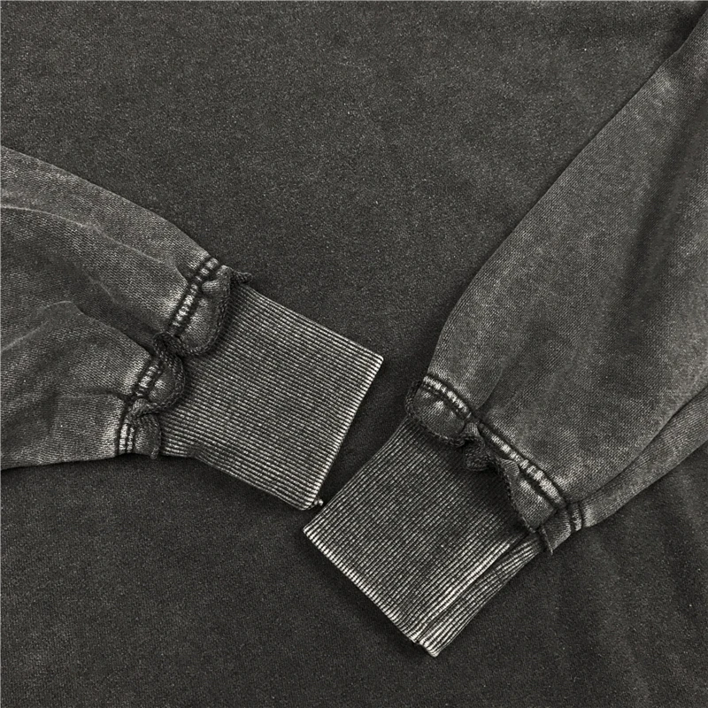 Kanye West черные рваные Толстовка свободный реглан пуловер Для мужчин хип хоп