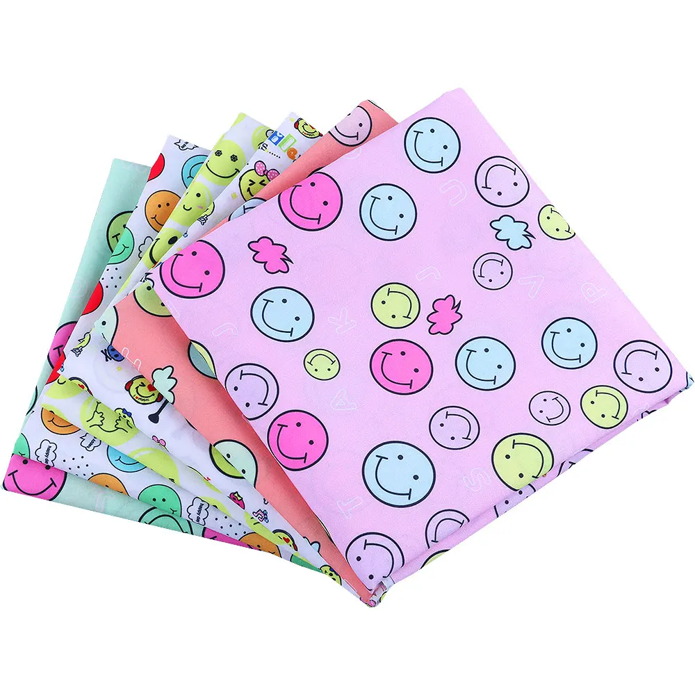 50*140 см/шт. изображением смайлика полиэстер хлопок набивные ткани лоскутное DIY