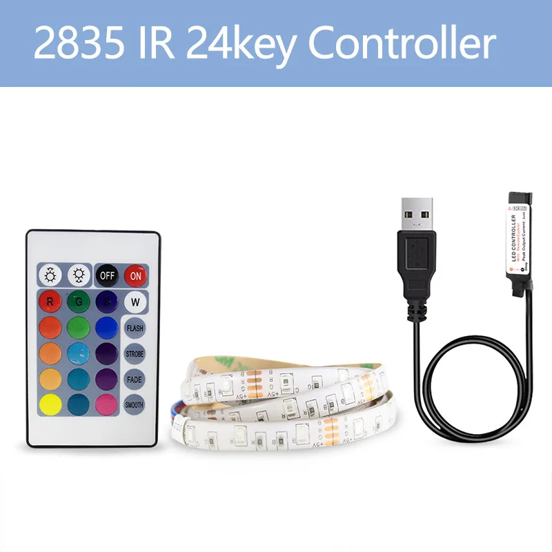 

LED Lights StripS USB Infrared Control RGB SMD2835 DC5V 0.5/1/2/3/4/5M Flexible Lamp Tape Diode TV Background Lighting luces LED