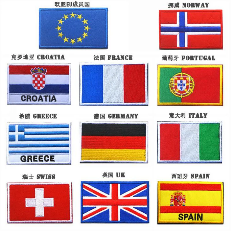 1 шт. 3D вышитая повязка на руку европейский национальный флаг вышивка тканевая