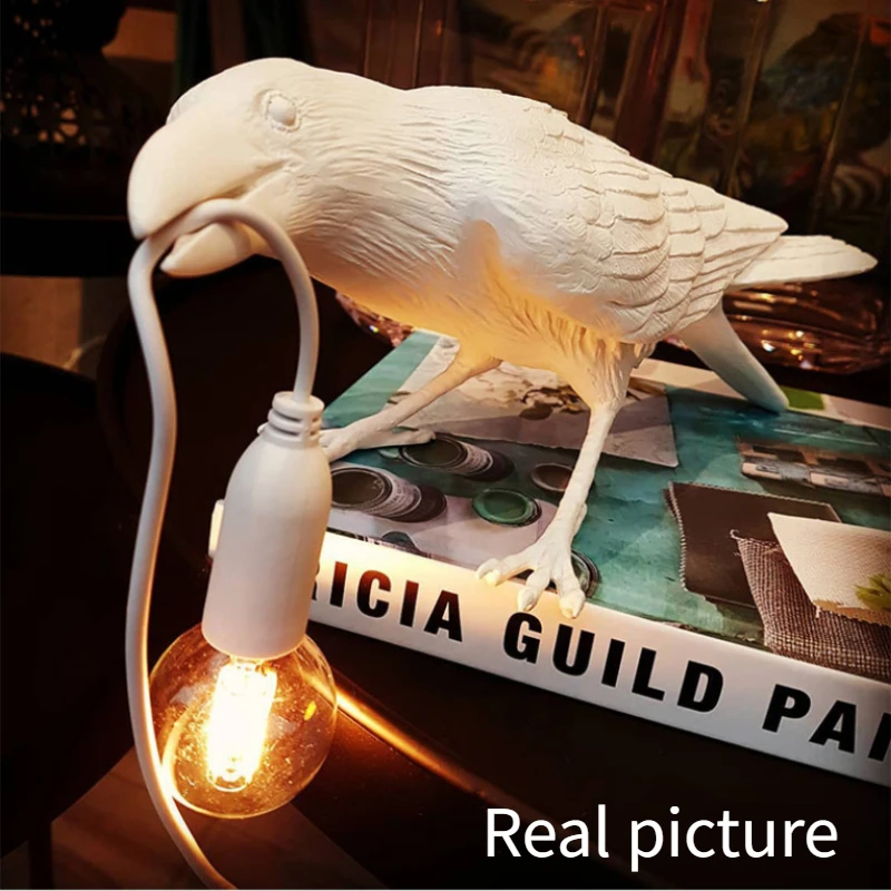 Nordic Творческий ворона смолы ночные светильники Спальня рядом ламп Гостиная