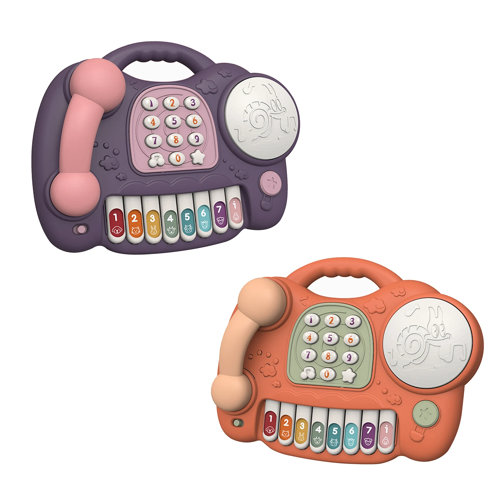 

Electronic Multifunctional Music Light Phone Toy Baby Hand Drum Electric Piano Kid Color Educational Learning Toy Infant Gift
