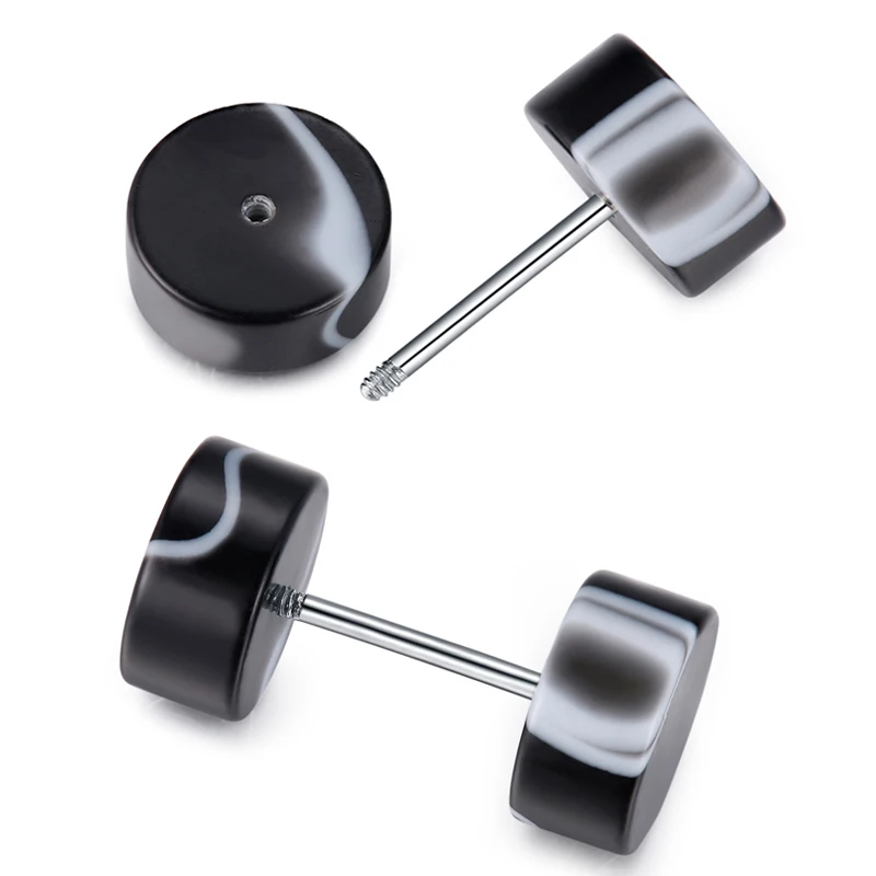 Классические нейтральные черные и белые круглые серьги 2 шт. простые шариковые