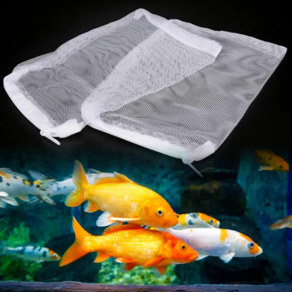

Aquarium Filter Mesh Net Bag Fish Tank Pond Filtration Media Zippered Pouch