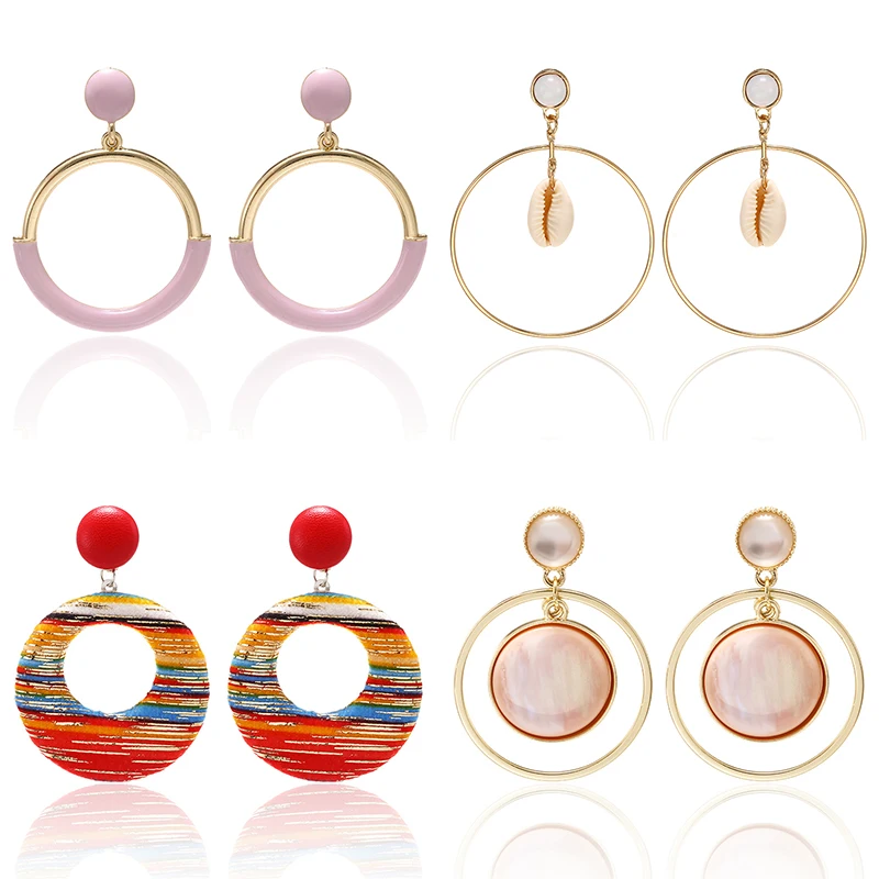 Серьги Модные ювелирные изделия богемные металлические акриловые красочные