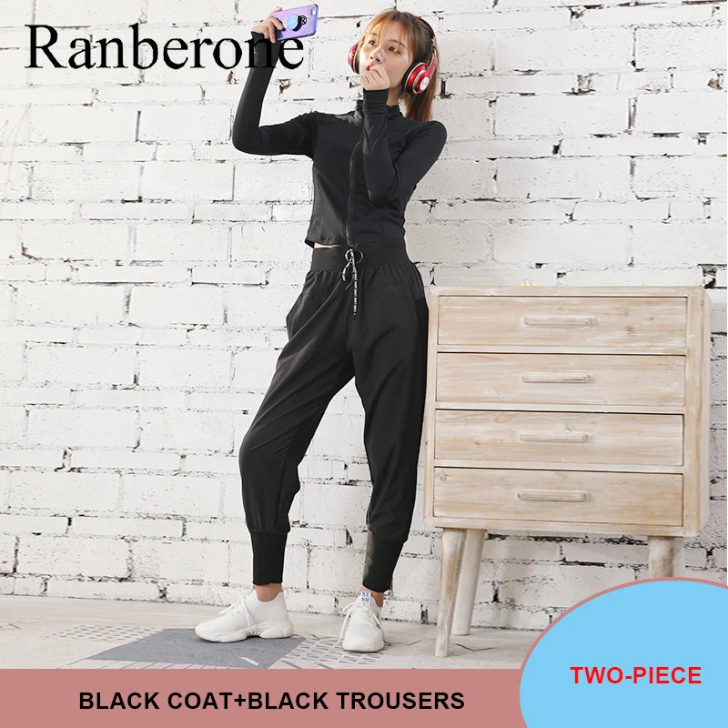 New Women's Tracksuit Yoga Sets Women Gym Quick Dry Fitness Suit Long Sleeve Shirt+Seamless Leggings Workout Running Clothing