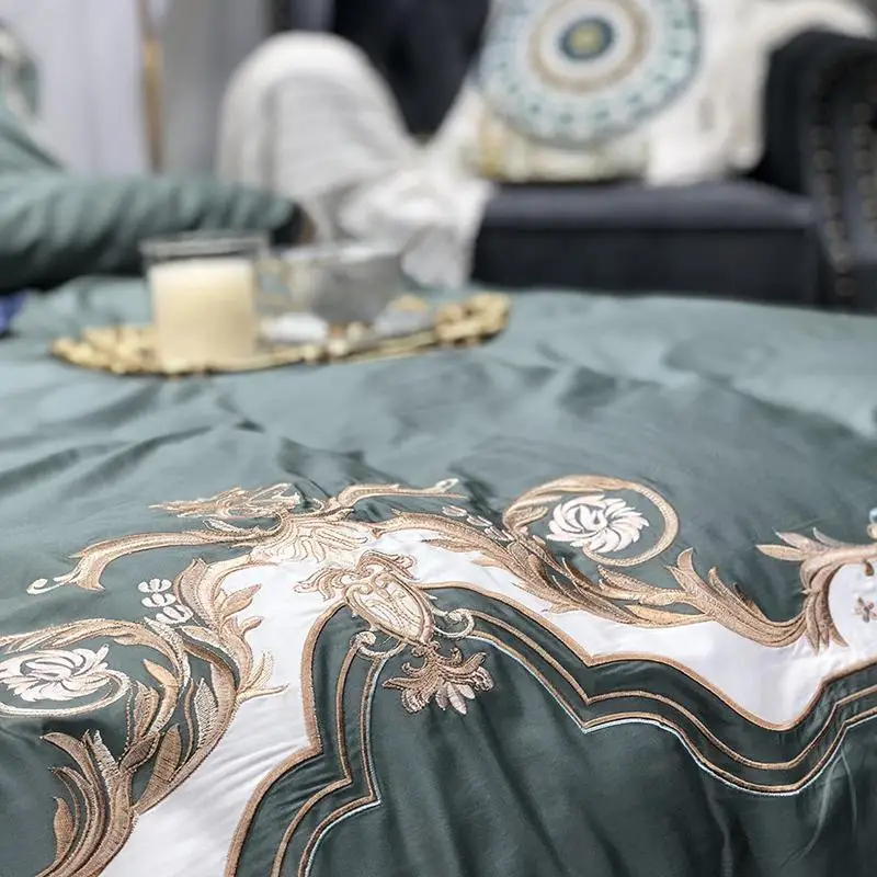 Бело зеленого цвета в европейском стиле роскошные пододеяльник набор с