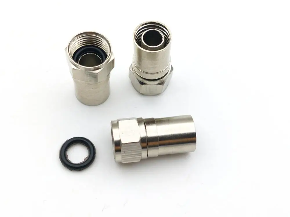 Латунный обжимной соединитель для стандартного экрана кабеля RG6 100 шт. |