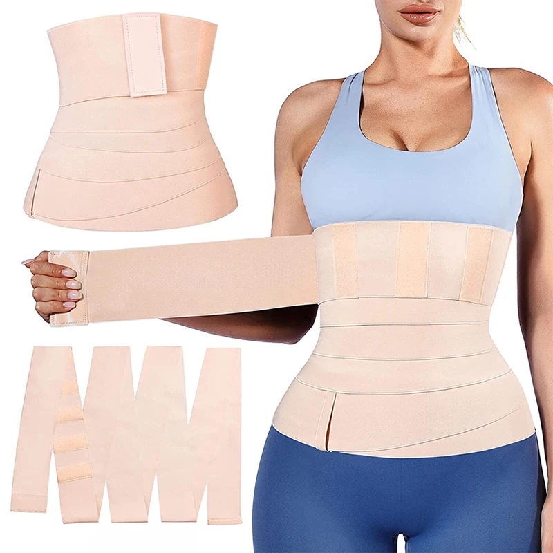 

Быстрая повязка на талию, обтягивающий пояс бежевого цвета, регулируемый обтягивающий живот, ремень для похудения, триммер