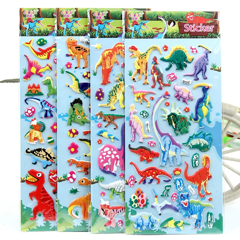 4 шт. 3D наклейки в виде динозавров для детей ноутбуков ТВ шоу|Наклейки творчества|