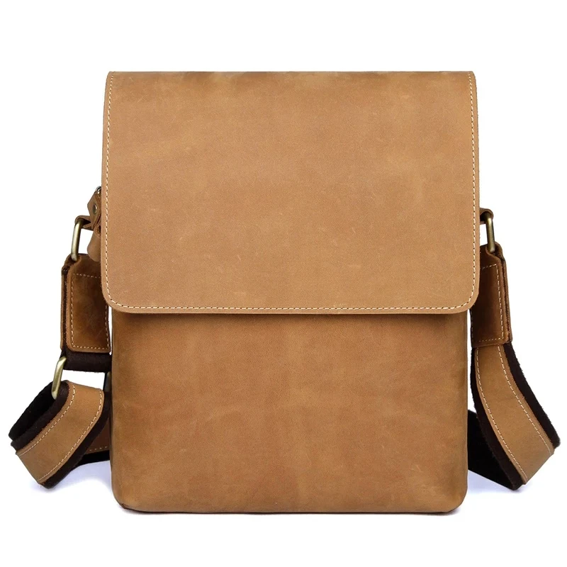 

Luufan Men's Bags Over The Shoulder Full Grain Leather Vintage Bag Men Leather Casual Messenger Bags Crossbody Bag 1066B