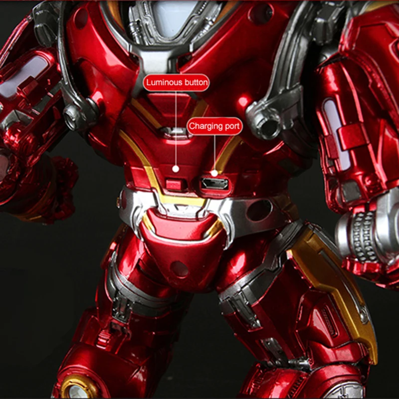 disney the avengers iron man glowing anti hulk armor model super hero action figure collection model statue toys for childrens free global shipping