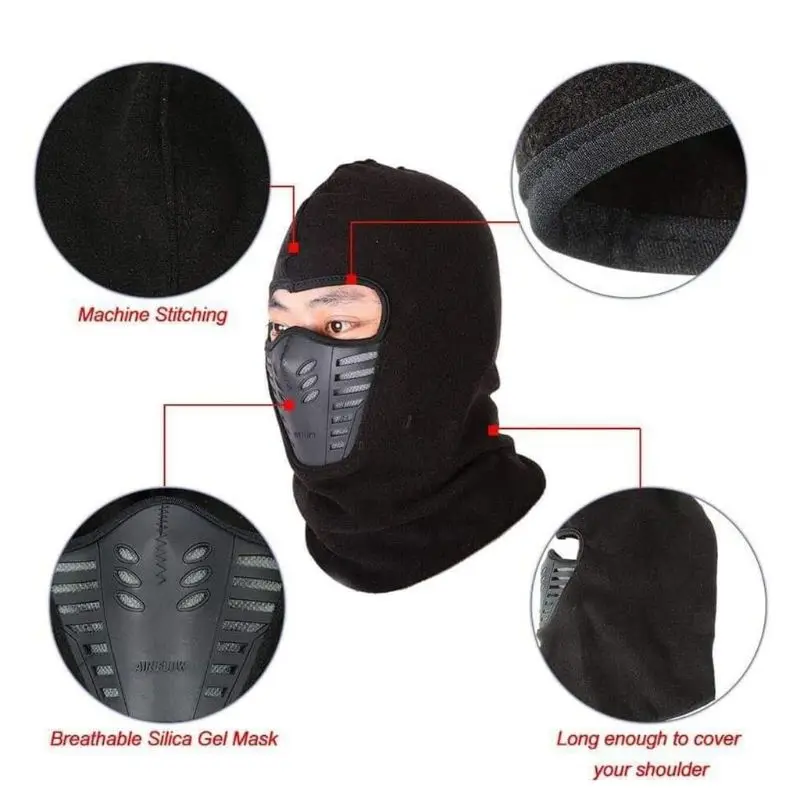 

Ski Mask Windproof Fleece Warm Full Face Cover Anti-dust Hats for Men & Women