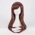 Парик для косплея OW D.va DVA Hana Song, длинный коричневый термостойкий синтетический парик + шапочка для парика
