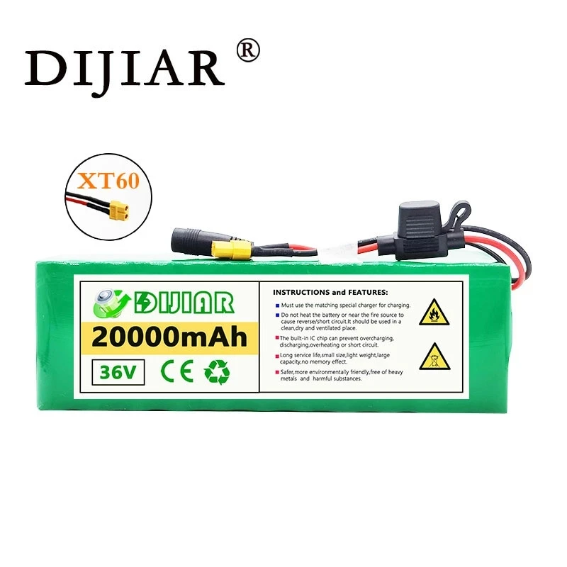 Аккумуляторная батарея DiJiar 36V2 0ah 10S4P для электромобиля аккумулятор 18650 мощность 500