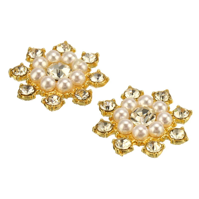 10 шт./компл. 24 мм стразы из сплава с жемчугом Свадебные украшения на подставке