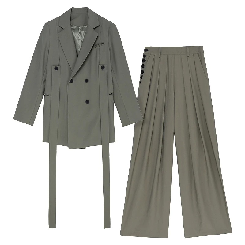 Женские комплекты обычный отложной воротник карманы пуговица двубортная молния