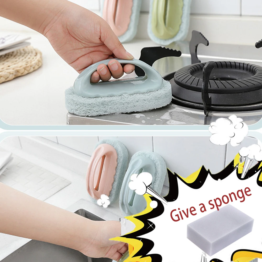 

Colorful Bathroom Washing Pots Powerful Car Cleaning Sponge Brush Detergent Brush Kitchenware Sponge Kitchen Accessories