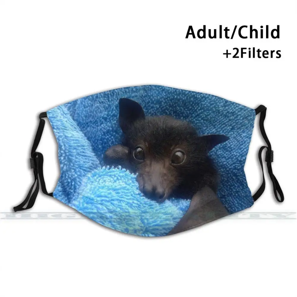 

Baby Bat Cruz In Blue. Custom Design For Adult Kids Anti Dust Filter Diy Cute Print Washable Mask Baby Bats And