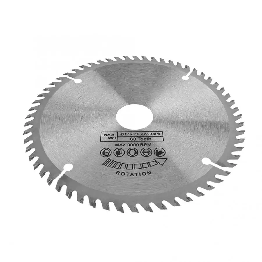 

6in (148mm) 60 Teeth Carbide Circular Cutting Disc for Steel Aluminum Wood Plastic Woodworking Cutting Tool