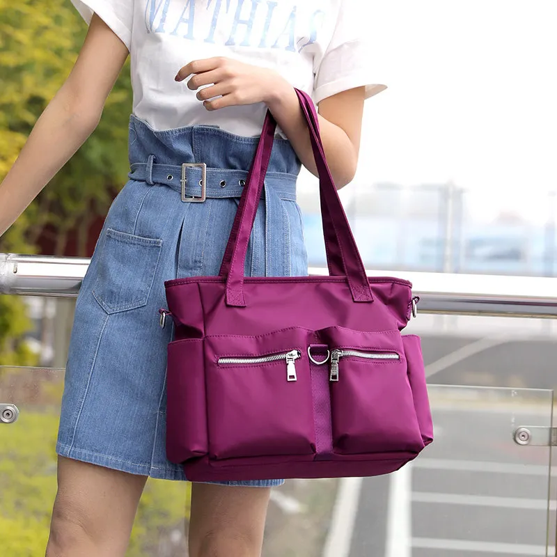

women's bag Nylon cloth Tote Lady's travel bag eco Shoulder Bags reusable Shopping Bag Large capacity multi-outer bag sac a main
