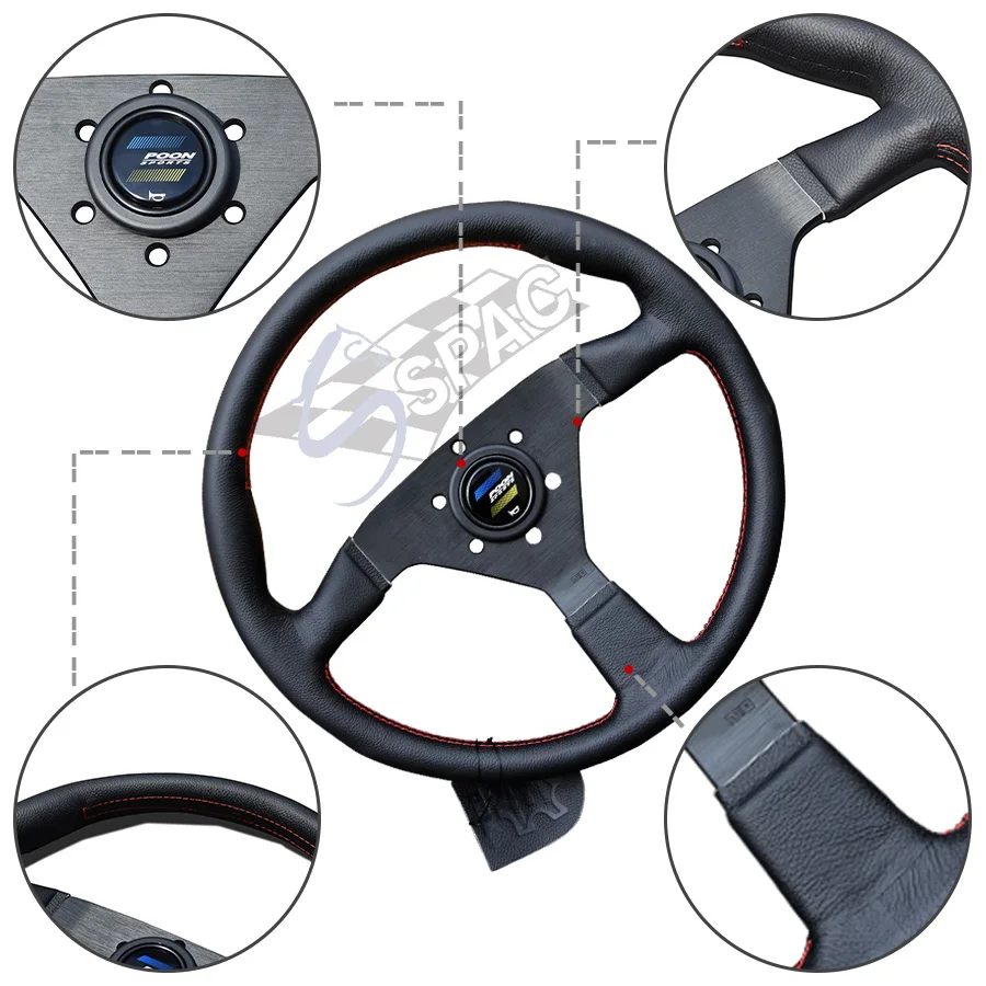 Гоночное Рулевое колесо для универсального рулевого колеса из натуральной кожи |