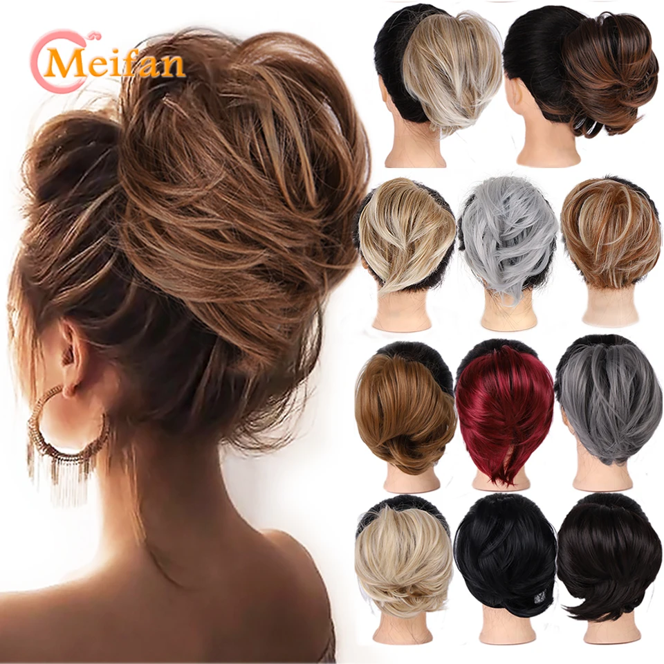 MEIFAN короткие эластичные резинки из искусственного шиньона для женщин канатная