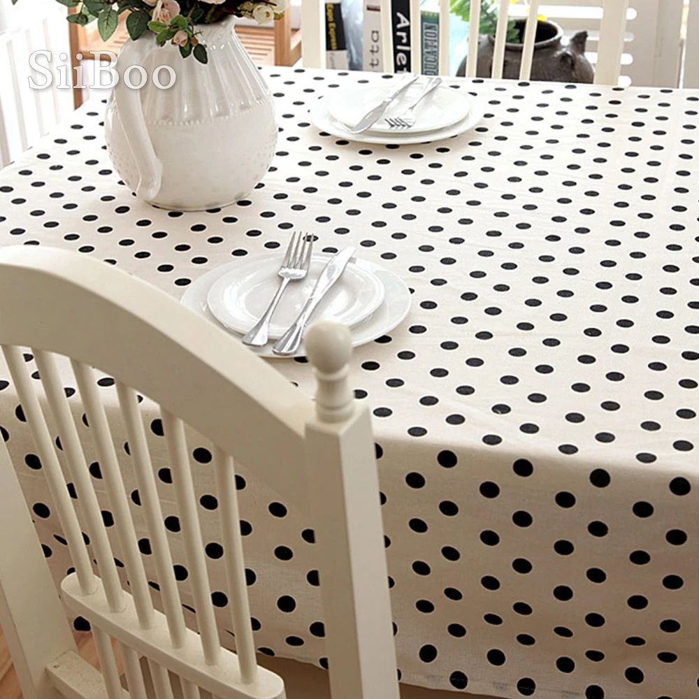 Скатерть хлопковая прямоугольная в горошек 140*220 см|Скатерти| |