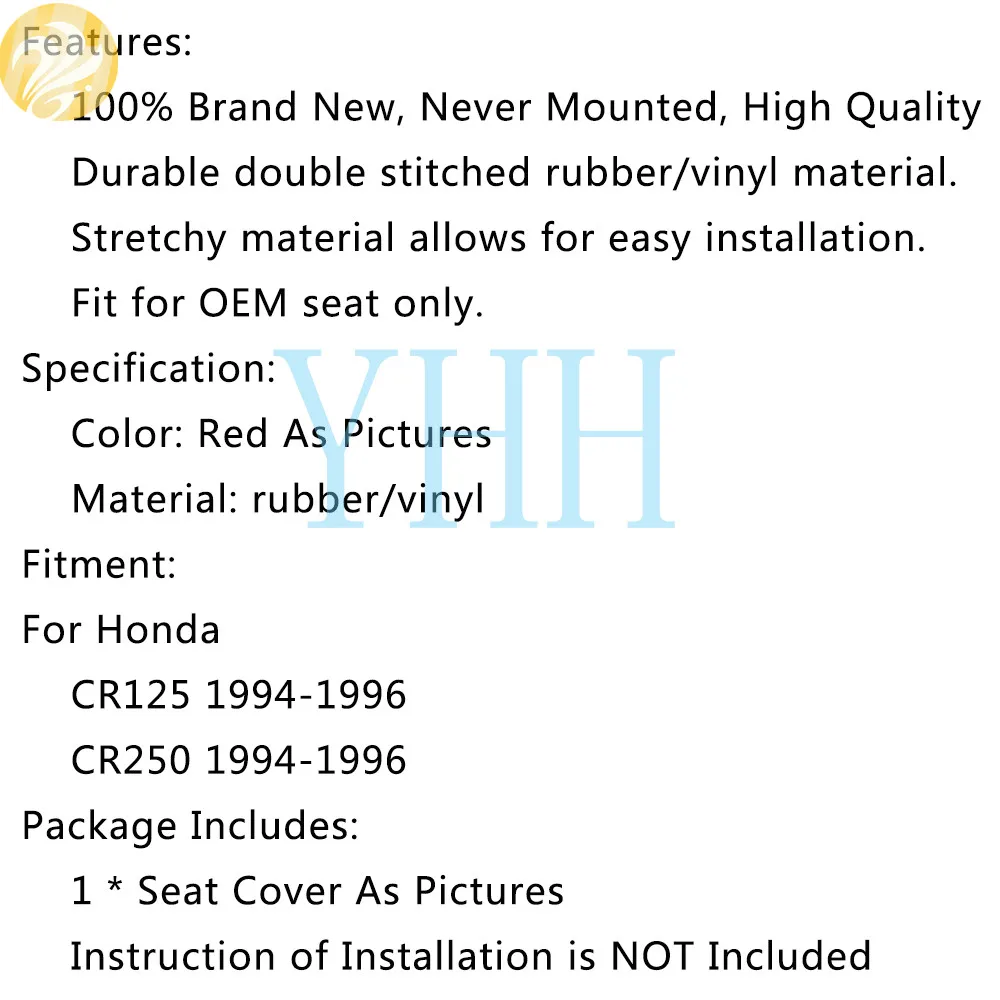 Мягкий резиновый чехол для сиденья мотоцикла Honda CR125 CR250 1994 1996 CR 125 250 1995| |
