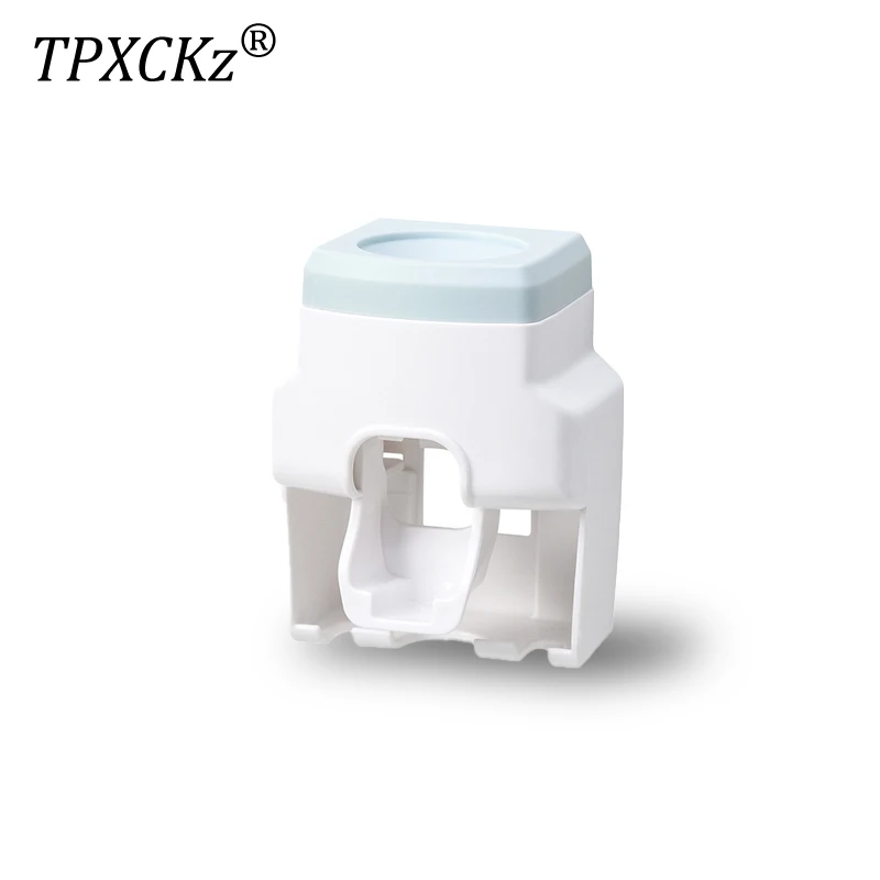

TPXCKz Automatic Toothpaste Dispenser Washroom Wall Mount Toothbrush Holder Toothpaste Squeezer Bathroom Accessories Set White