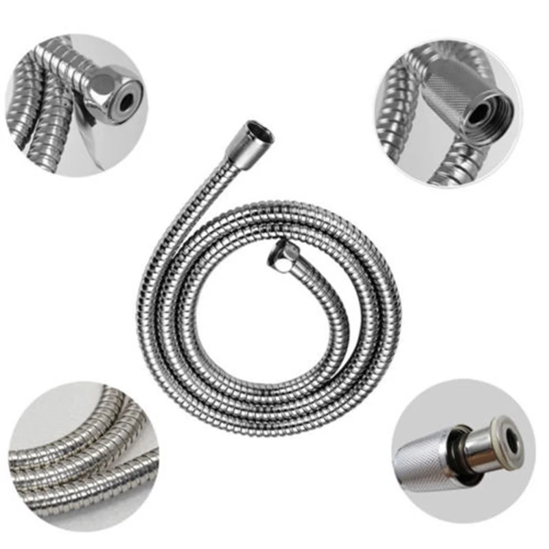 

1.5M Shower Head Hose Stainless Steel Flexible Bath Hose Pipe Washers Home Tool