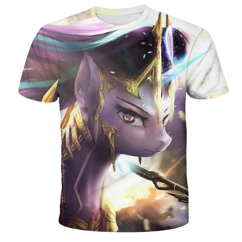 

Boys And Girls 3D Tshirts Clothing Unicorn Beautiful Cute T-shirt Pony Printed Children's Tshirt Summer Clothes Fashion 4T-14T