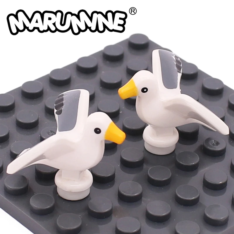 

Marumine 12891 pb01 Seagull With Beak And Wings Pattern Animals 5PCS MOC Bricks Park Zoo Accesssories Bird Building Blocks Parts