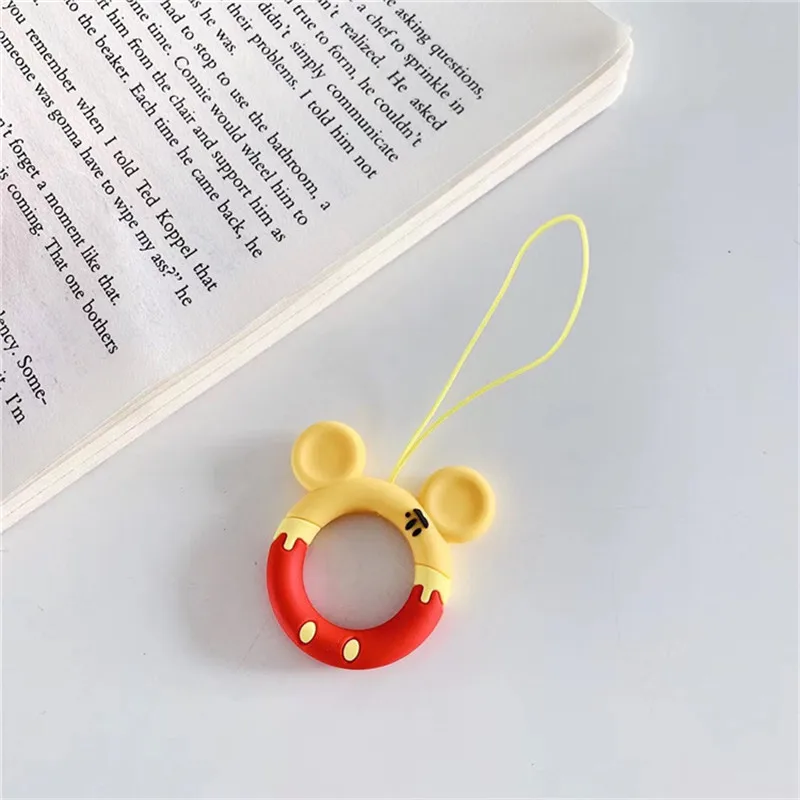 Милый мультяшный силиконовый ремешок для ключей телефонов airpods iPhone 11 брелок