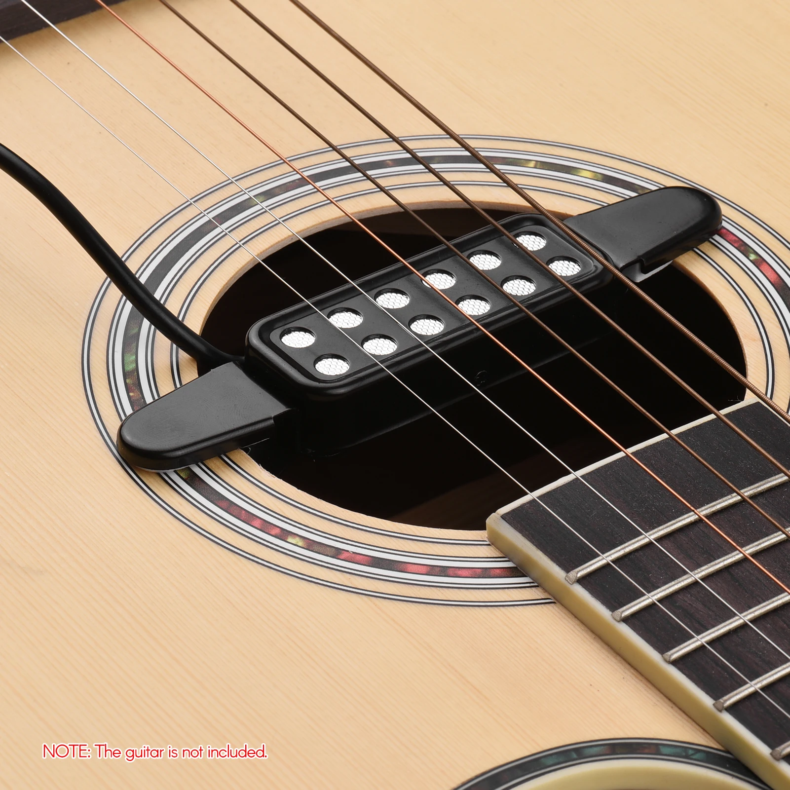 

Acoustic Guitar Pickup Clip-on Guitar Pick Up Transducer Instrument Pick-up with 1/4 Inch Connector 2.9 Meters Cable Guitar Part