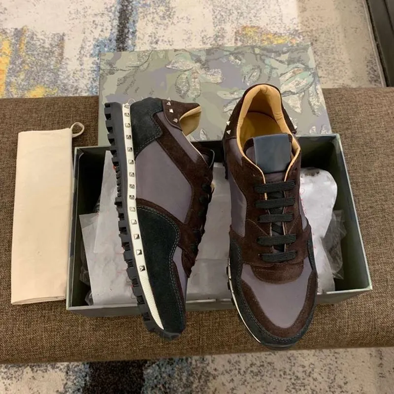 

Prowow Men Fashion Sneakers Genuine Leather Casual Shoes Color Matching Top Quality Running Sport Shoes Luxury Rivet Sneakers