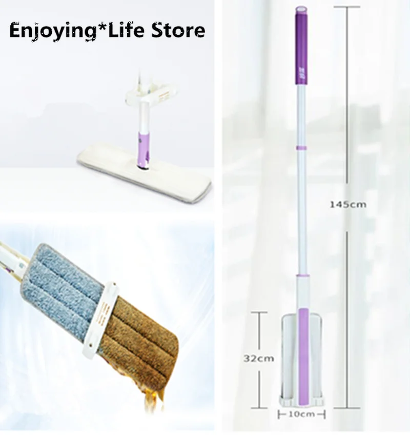 Швабра для мытья рук плоская двойного назначения сухого и влажного пола сетка