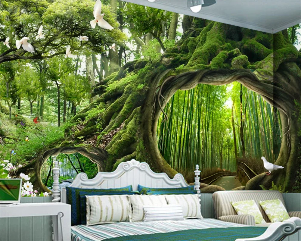 Индивидуальные 3D обои волшебный лес детская комната спальня гостиная диван фон