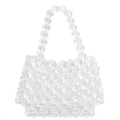 

Handmade Pearl Lady Luxury Handbags Small Flap Evening Bag Fashion Vintage Female Top-handle Purse Chic crystal Bag Brand