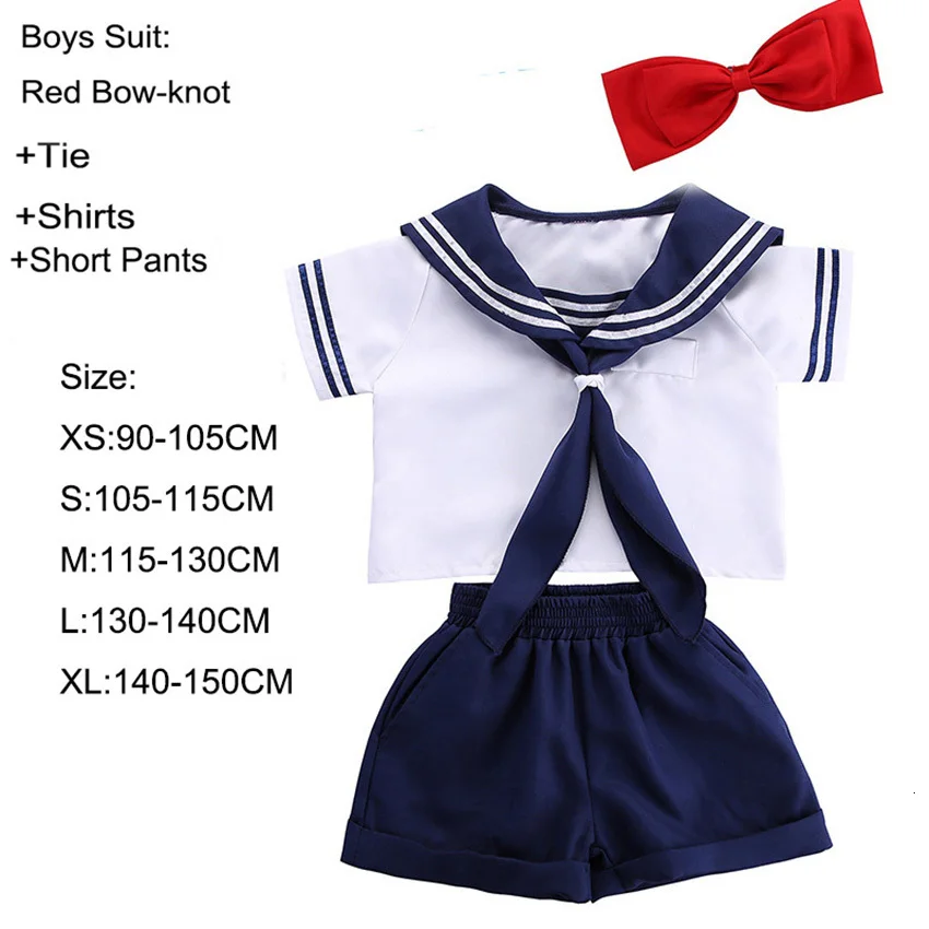 

Sailor School Uniform Japanese Fashion School Girl Skirt Baby Girl Boy Cheerleader Fancy Clothing Team Wear Korean Kids Costume