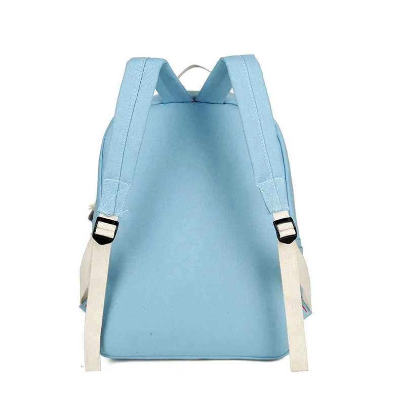 4piece Canvas Cartoon Panda Printing Backpacks Thicken / Set Backpack Women Female Bag High-quality School Bags For Teen