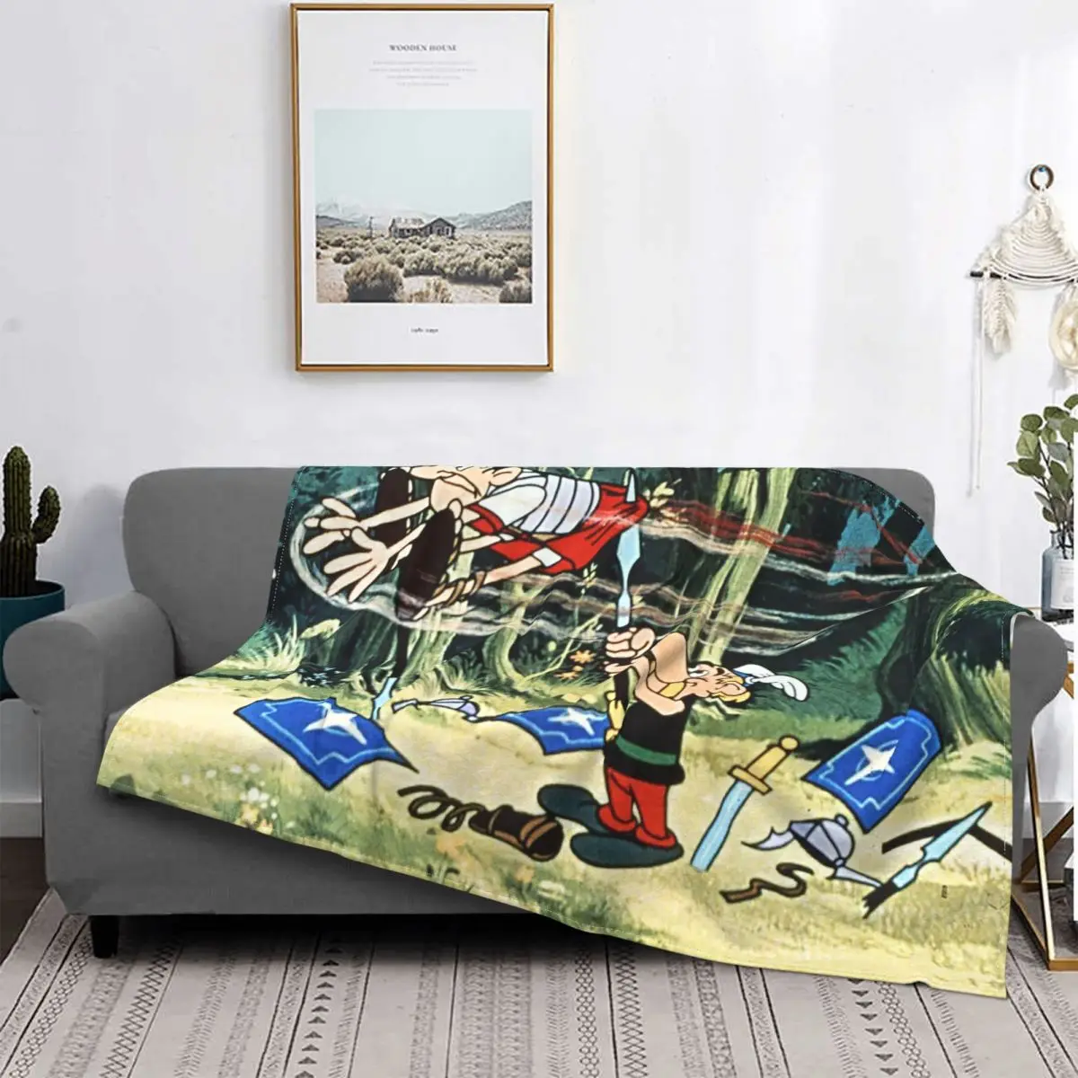 

Plaid Anime Cartoon Asterix Blankets Coral Fleece Plush Summer Portable Super Warm Throw Blankets for Sofa Outdoor Bedspread