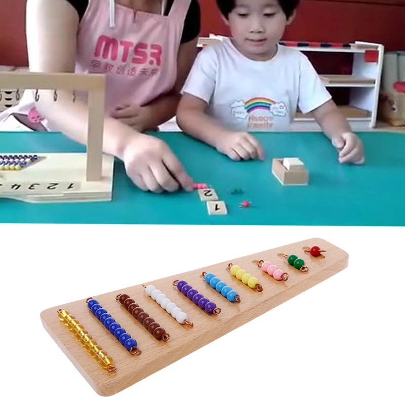 

Montessori Math Material Bead Stair Math Toy Kids Early Preschool Learning Toys