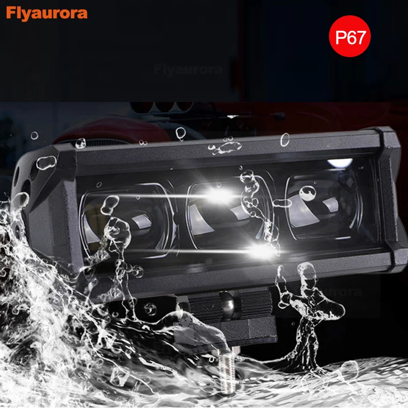 Светодиодная панель 6D для внедорожника 30 Вт 60 90 120 150 180 210 240 автомобиля 12 В 24