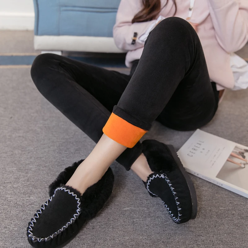 Бархатные зимние обтягивающие штаны для беременных Одежда узкие брюки леггинсы